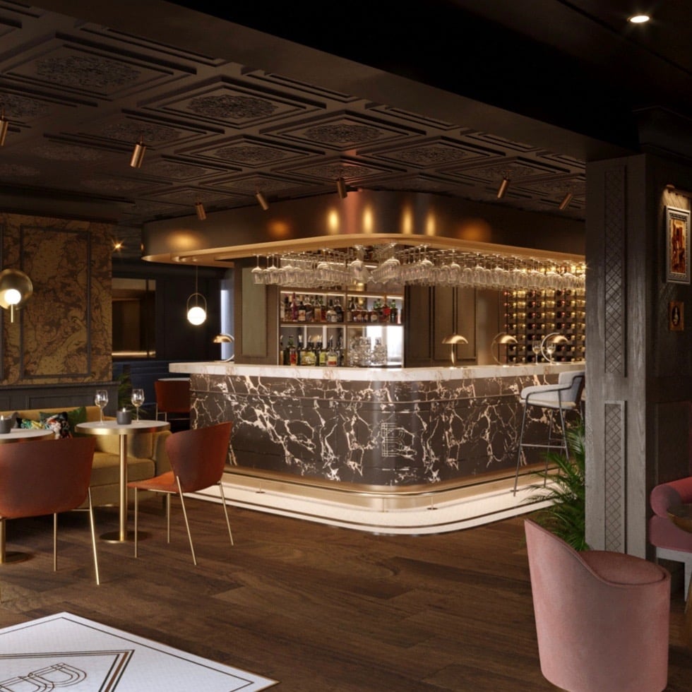 The bar area at Wildes